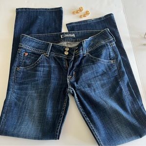 HUDSON SIGNATURE BOOTCUT WOMEN’S JEANS SIZE 28 BLUE FLAP POCKETS, MADE IN USA
